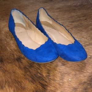 Royal Blue scalloped edge flats